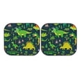 thumbnail image 3 of Uemuo Dinosaurs and Tropical Leaves and Flowers Printed 2 PCS Car Windshield Sun Shade, Auto Sun Heat and UV Rays Blocker, Foldable Automotive Front Window Sunshade Protector, 3 of 7