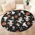 thumbnail image 4 of Retro Halloween Ghost Pattern Round Blanket,Comfortable Soft Flannel Throw Blanket,All Season,Warm Lightweight Blankets for Sofa Bed Couch Living Room Chair 60"x60", 4 of 5