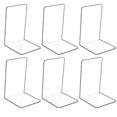thumbnail image 1 of 6pcs Transparent Acrylic Bookends With Non-slip Stickers, Bookends For Bedroom, Library, Office, School And Desk Organiser-YNP, 1 of 5