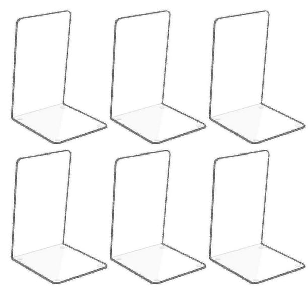 6pcs Transparent Acrylic Bookends With Non-slip Stickers, Bookends For Bedroom, Library, Office, School And Desk Organiser-ynp
