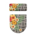 thumbnail image 5 of HELLHERO Polyester Toilet Lid Seat Cover Set for Bathroom Supplies Toilet Lid Seat Cover with Adjustable 2 Piece Set, Tropical Floral Print, 5 of 8