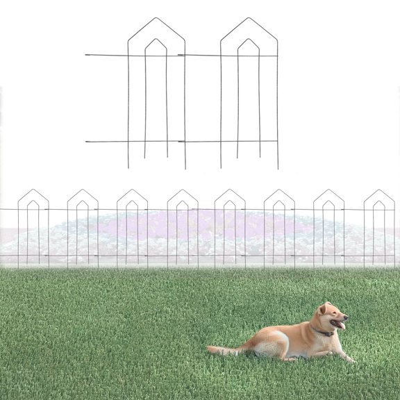 Glamos Wire 32 inch Folding Picket Top Metal Garden Fence 4 Pack 13 feet Total