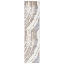 SAFAVIEH Cyrus Blanca Abstract Shag Runner Rug, Ivory/Gray, 2'2" x 9'