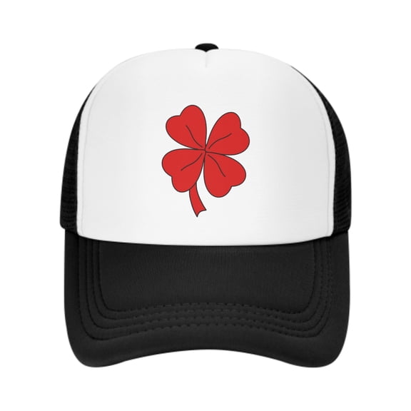 Red Clover Unisex Trucker Hats for Men Women Adjustable Casual Baseball Caps for Outdoor Activities Dad Cap