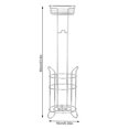 Freestanding Metal Wire Toilet Paper Roll Holder Stand with Tray