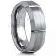 thumbnail image 1 of 7 Mm Tungsten Carbide Satin Finish Center Polished Edges Ring, 1 of 2