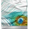 thumbnail image 1 of Soimoi Viscose Chiffon Fabric Peacock Feather Decor Fabric Printed Yard 42 Inch Wide, 1 of 3