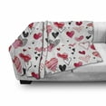 thumbnail image 3 of Valentine Soft Flannel Fleece Blanket, Different Types of Heart Shapes Romance Love Theme Watercolor Striped Art, Cozy Plush for Indoor and Outdoor Use, 60" x 80", Pink Black White, by Ambesonne, 3 of 6