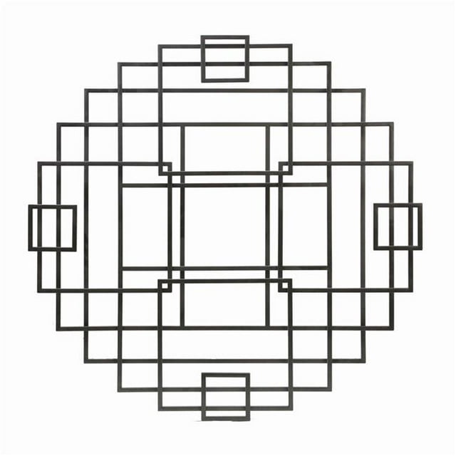 Benjara BM221140 Metal Wall Decor with Overlapping Square Design, Black