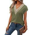 thumbnail image 3 of Fantaslook Lace Womens Blouses Cap Sleeve V Neck T Shirts for Women Summer Casual Tops, 3 of 9