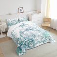 thumbnail image 3 of Nautical Coastal Sea Turtle Comforter Set Ocean Beach Bedding Comforter Sets Full,Coral Octopus Quilt Seahorse Starfish Fish Duvet Insert,Sailboat Boat Anchor Room Decor, 3 of 5