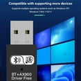 thumbnail image 4 of Adaptador USB 3.0 WiFi 6 de 900 Mbps, Tarjeta de Red USB Dongle, Receptor Ethernet WiFi de Banda Dual 2.4G/5G para Portátiles con 7/10/11., 4 of 5