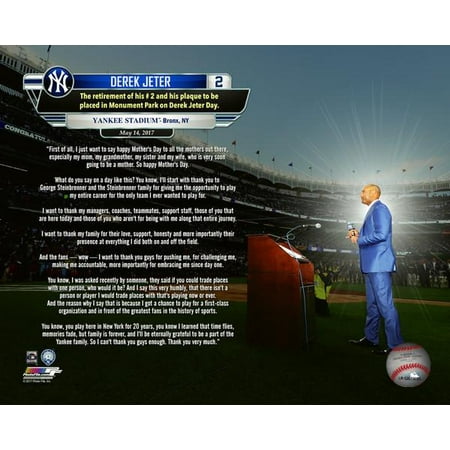 - Derek Jeter Jersey Retirement Speech Overlay Photo Print