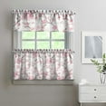 thumbnail image 2 of Rustic Floral Print Curtains 24 Inch - 3 Panel Vintage Country Set with Bohemian Wildflowers, Rod Pocket Window Treatment, 2 of 6
