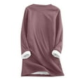 thumbnail image 4 of Dyegold Women Fleece Sweatshirt Thermal Winter Fleece Sweatshirt Warm Long Sleeve Loose Sherpa Lined Shirts Casual Ladies Pullover Fluffy Thick Loungewear Undershirt Teen Girls Tops, 4 of 4
