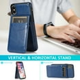thumbnail image 2 of Compatible with iPhone X/XS Case Wallet with Credit Card Holder, Premium PU Leather Magnetic Clasp Kickstand Heavy Duty Protective Shock Absorbing Phone Cover for iPhone X/XS, Darkblue, 2 of 7