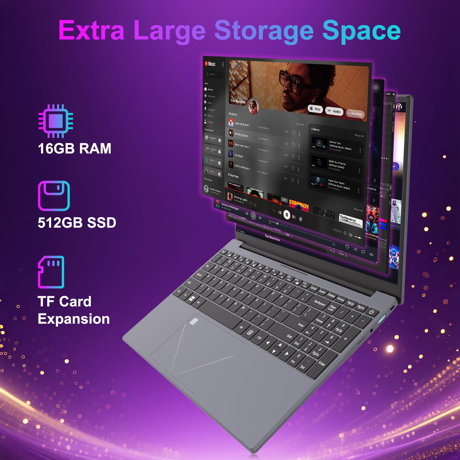 Laptop 15.6" Gaming Laptop, 16GB RAM, 512GB SSD, Intel I5, 1920x1200 IPS Screen with 4 Core Intel for and Stronger Graphics Processing Performance