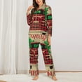 thumbnail image 3 of Junzan Christmas Vintage Red Truck Print Womens Pajama Sets,Long Sleeve Button Down For Women Pjs 2 Piece, 3 of 9