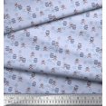 thumbnail image 2 of Soimoi Blue Satin Silk Fabric Crossbone & Skull Halloween Fabric Prints By Yard 42 Inch Wide, 2 of 3
