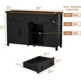 thumbnail image 4 of Winkalon 55'' Kitchen Sideboard Buffet Cabinet, 4-Doors 2-Drawers Farmhouse Storage Cabinet with Adjustable Shelves, Black, 4 of 6