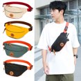 thumbnail image 1 of Bolso de cintura | Bolsa de pecho | Bandolera deportiva | Nailon impermeable, tejido duradero de alta densidad, múltiples compartimentos | Negro | Correa ajustable | 32x15x11cm, 1 of 7
