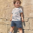 thumbnail image 2 of Rhuody Boys Outfits 4-5 Years Short Sleeve Top Shorts Cartoon Pattern Round Neck Clothes Set Retro Daily Wear Navy, 2 of 6