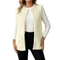 thumbnail image 4 of yillto Womens Sherpa Fleece Sleeveless Vest Jackets Lightweight Warm Fuzzy Open Front Fall Clothes Winter Coats, 4 of 7