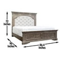 thumbnail image 2 of Steve Silver Company Highland Park King Wood Panel Bed with Button Tufted Cream Fabric Inset, 2 of 9