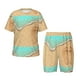 thumbnail image 1 of Balery Beach Footprint Conjunto de Pijama Infantil de Manga Corta con Estampado – Ropa de Dormir de Algodón Suave-4X-Large, 1 of 6