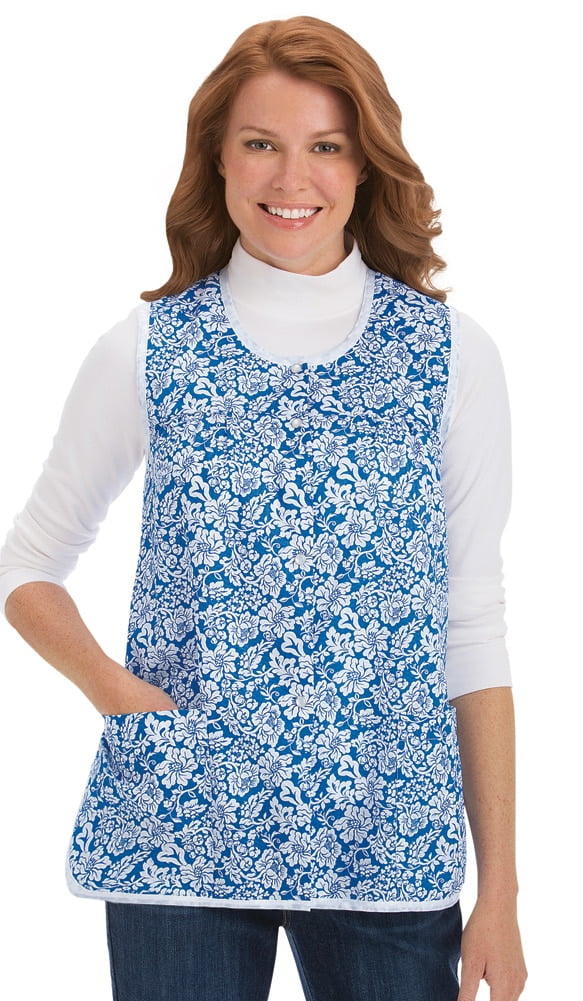 Collections Etc. Women's Seersucker Cobbler Kitchen Apron, Large