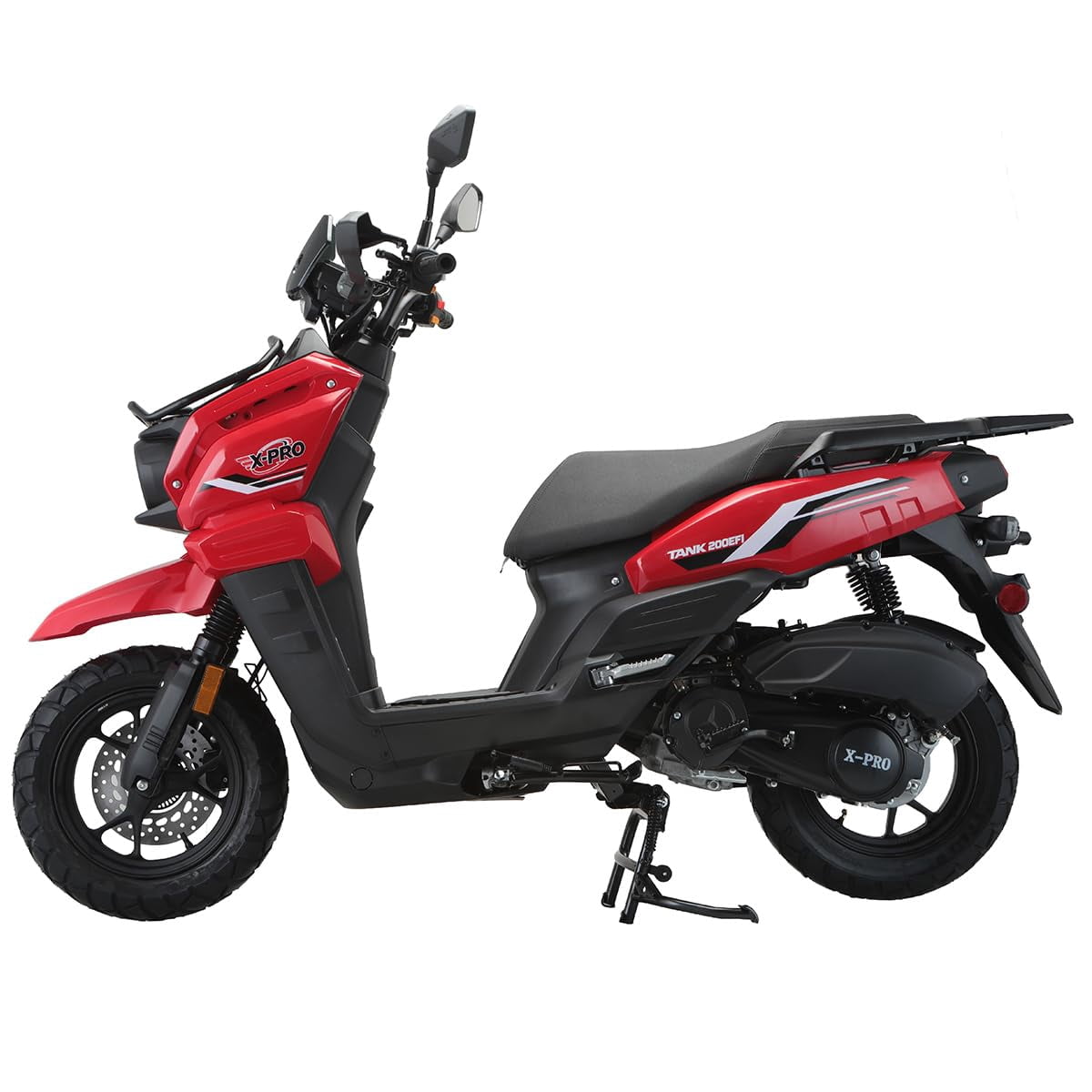 X‑Pro Tank 200 EFI 200 Gas Moped with EFI, Automatic Transmission, 12" Alloy Wheels, LED Lights & LCD Display