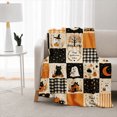 thumbnail image 2 of Rdsfhsp Halloween Cat Flannel Fleece Blanket, Seasonal Pumpkin Pattern Throw Blanket, Soft Cozy Warm Blanket for Sofa Bedroom Decor 50"x40", 2 of 4