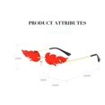 thumbnail image 2 of Fire Flame Sunglasses, Rimless Eyeglasses Wave Glasses Fire Shape Metal Eyewear, 2 of 4