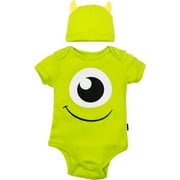 Disney Pixar Monsters Inc. Mike Wazowski Baby Boys' Costume Bodysuit & Hat Green (12 Months)