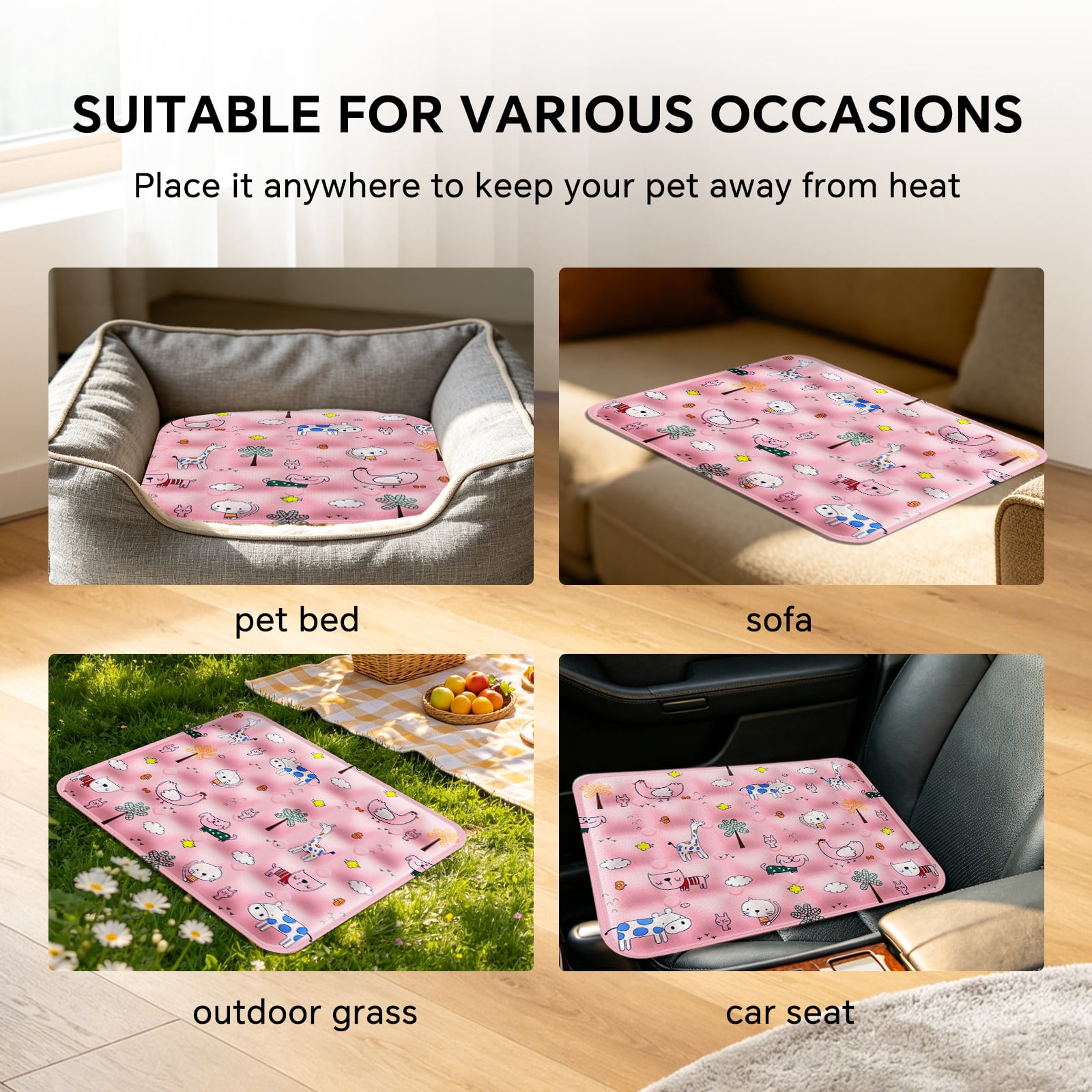 Pet Cooling Mat, Instant Cool Gel Pad for Dogs & Cats, Summer Instant Chill No Refrigeration, Portable Reusable Sleeping Bed (60*90cm/23.62*35.43in)