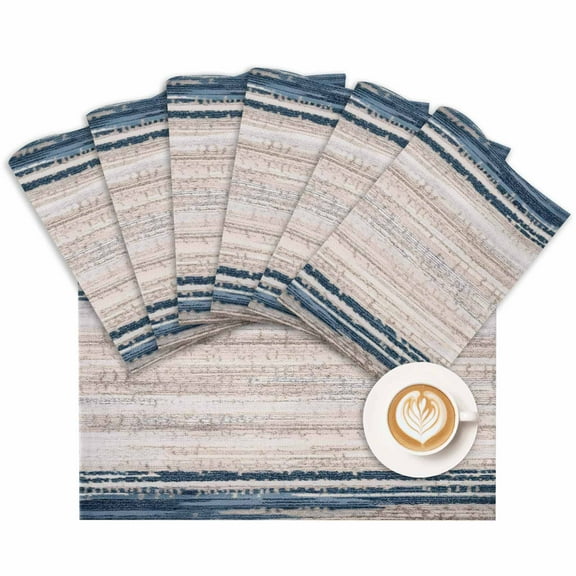 Placemat Ombre off White Blue Placemats for Dining Table Abstract Art Washable Table Mats for Party Kitchen Dining Decoration