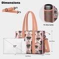 thumbnail image 5 of Teacher Tote Bag,Rottweiler and Pioneer Flower Teacher Utility Tote Bag,Large Work Tote Bags for Women with Multiple Pockets,Top Zipper Closure,13.8x10.6x6.7 Inch, 5 of 5