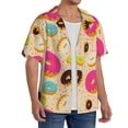 thumbnail image 2 of Pofeuu Donuts Print Mens Casual Short Sleeve Shirts Beach Summer Spread Collar Pocket Tops Men's Casual Short-sleeved Shirt-4X-Large, 2 of 5