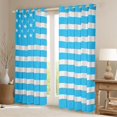 thumbnail image 2 of Homewish Fashion American Flag Curtains Pack of 2 (42x84 Each), Blue Plaid Stripes Curtains Blackout, Modern Abstract Ombre Bedroom Curtains, Curtains and Drapes Bedroom Decor, 2 of 6