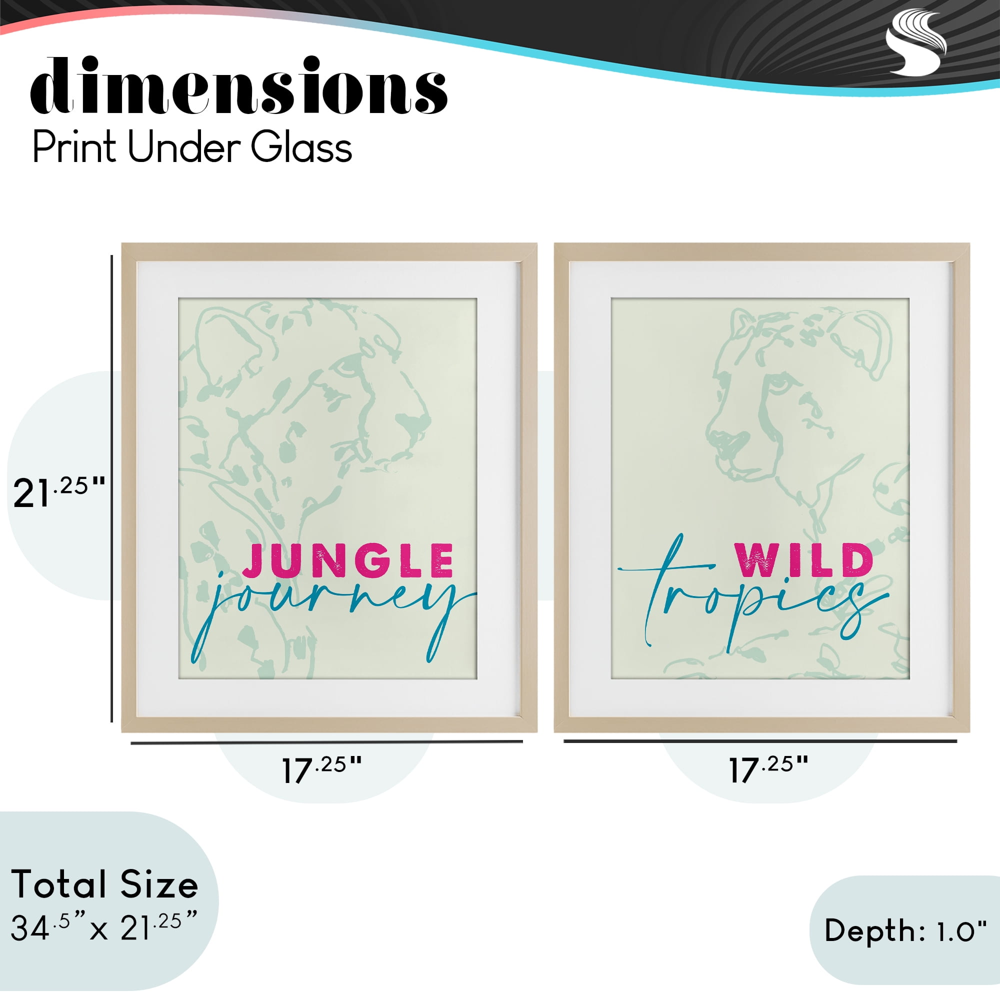 Stupell Industries Wildlife Phrases Cheetahs 2 Piece Birch Framed Print Under Glass Set, design by Lanie Loreth