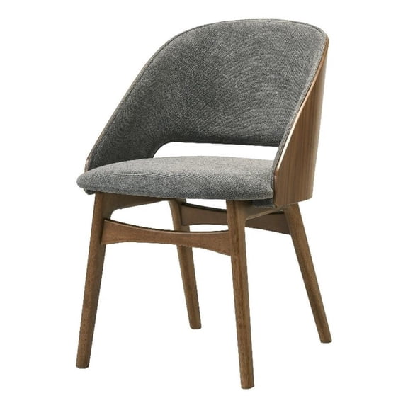 ACME Delmon Side Chair (Set-2) in Fabric & Dark Walnut