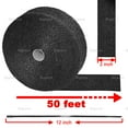 thumbnail image 2 of 3ox 2 Pack 2'' x 50ft Black Pipe Header Manifold Exhaust Heat Wrap Tape with Ties for Cars, Motorcycles, 2 of 5