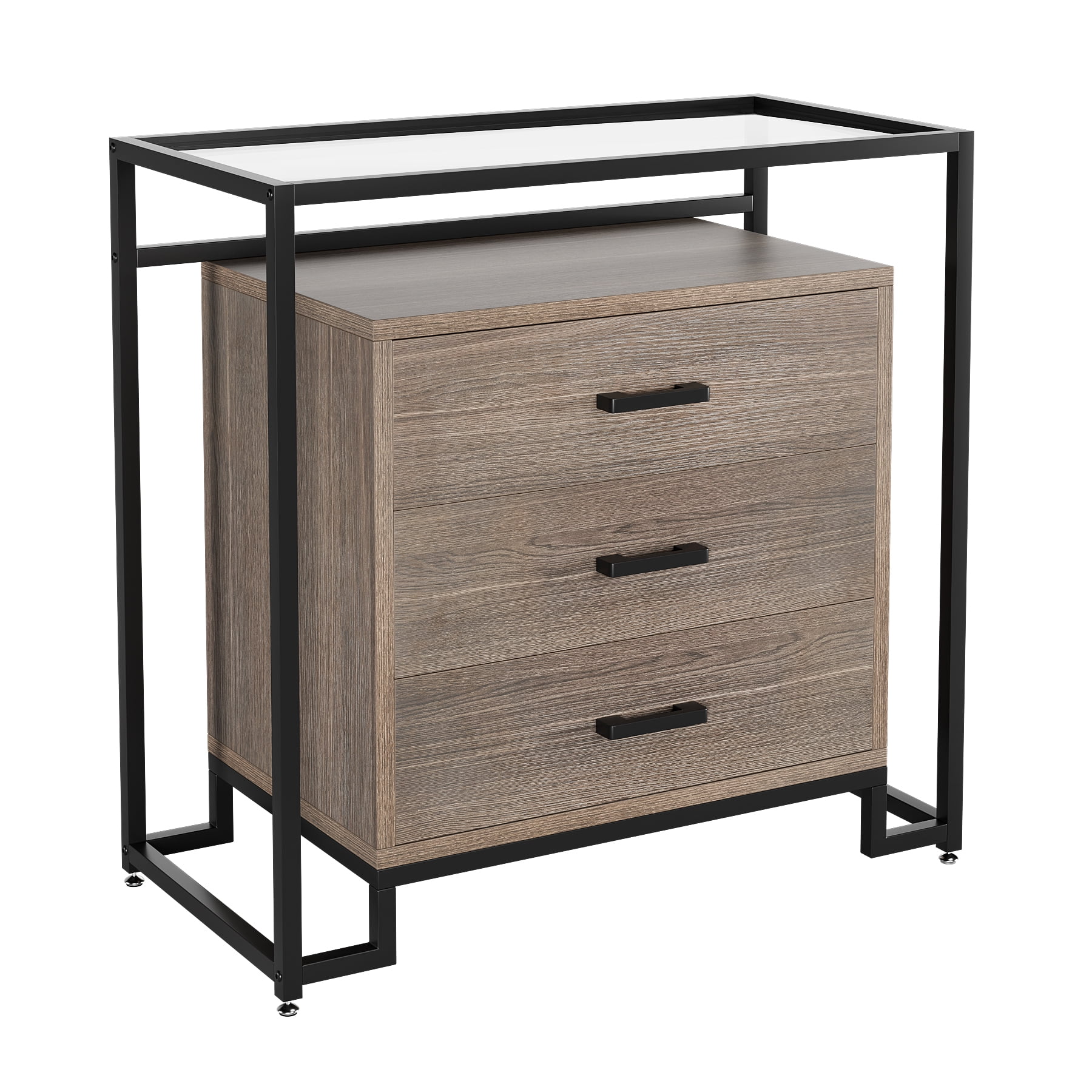 3 Drawer Dresser, 31.75”W Wood Dresser Chest with Wide Storage Space