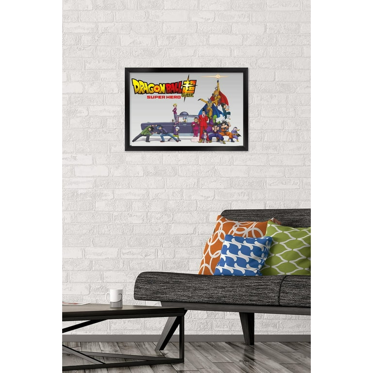 Dragon Ball Super: Super Hero - Key Art Wall Poster, 14.725 inch x 22.375 inch Framed, FR22612BLK14X22EC