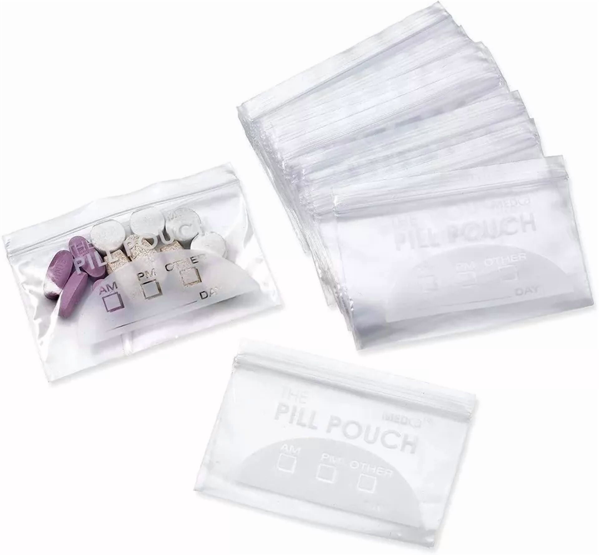 200-Piece Zippered Pill Pouches For Vitamins, Medications Organizer F
