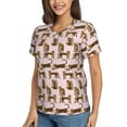 thumbnail image 2 of Vsdgher Leopard Print Women Shirts V Neck Short Sleeve Tops T-Shirt Basic Tees, S to 3XLSmall, 2 of 5