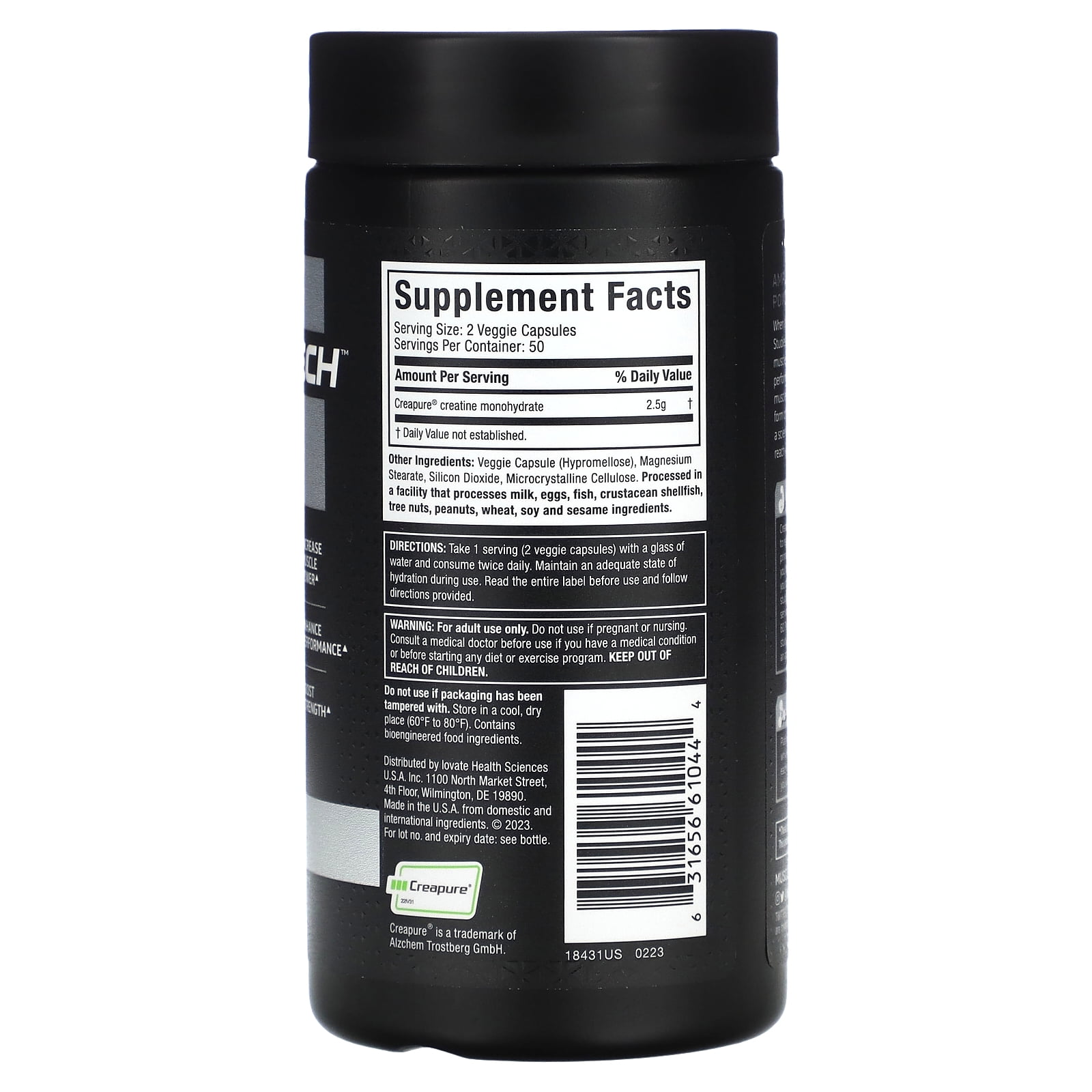 MuscleTech Platinum 100% Creatine, 100 Veggie Capsules