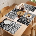 thumbnail image 5 of Black White Striped Placemats Set of 6 Farmhouse Stripes Modern Abstract Art Place Mats Indoor Wipeable Table Mats Washable Dining Table Placemats for Kitchen Holiday Party Home Decor 13x19 Inch, 5 of 9