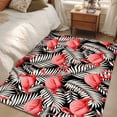 thumbnail image 4 of Red Flamingo Area Rugs 2.7'x5', Washable Small Throw Rugs for Kitchen Bedroom, Summer Tropical Plants Leaves Botanical Black Indoor Outdoor Rug Non-Slip Low Pile Carpet Runner Reversible Floor Mats, 4 of 8