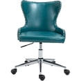 thumbnail image 4 of Meridian Furniture Chaise de Bureau Pivotante Réglable en Cuir Végétalien Bleu, 4 of 11